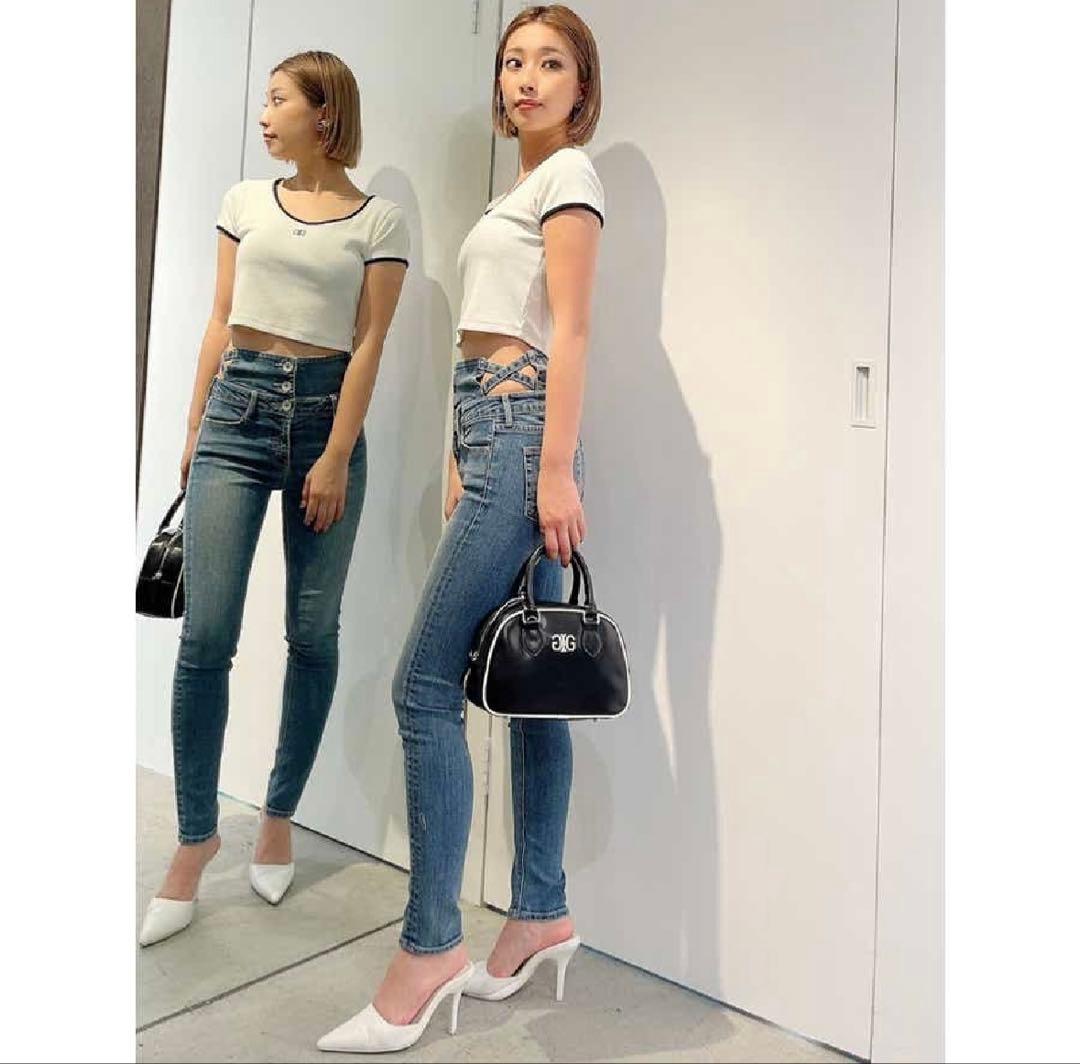 GYDA 新品未使用 H/Wサイドクロスデザイン スキニーパンツ