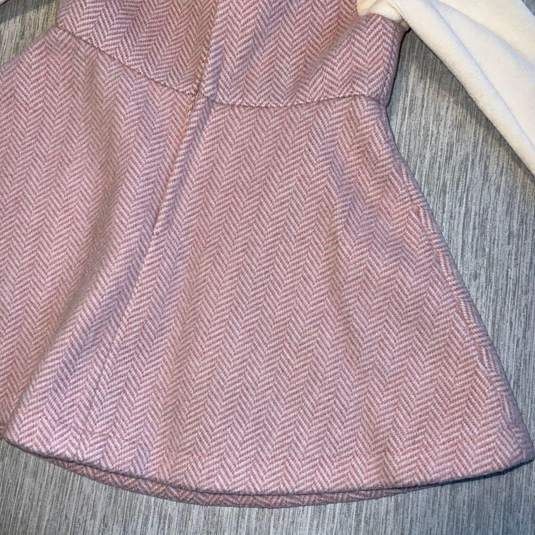 【あけちゃん様】シャーリーテンプル　うさぎくまへリボーンワンピース80cm