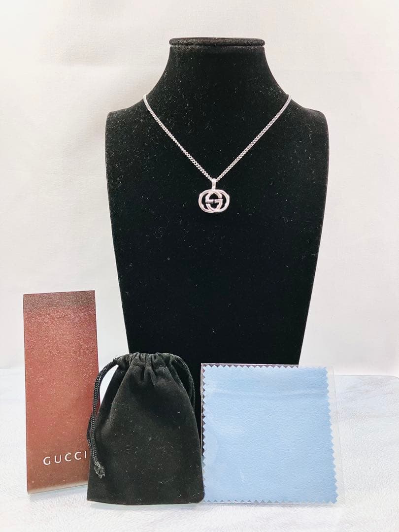 【箱つき！】GUCCI ネックレス トップ925＋社外チェーン 男女兼用
