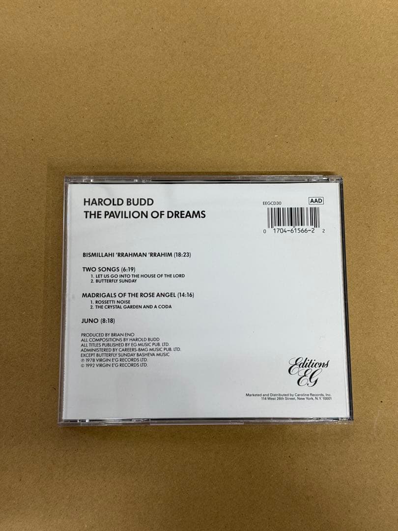 洋楽 Harold Budd The Pavilion Of Dreams