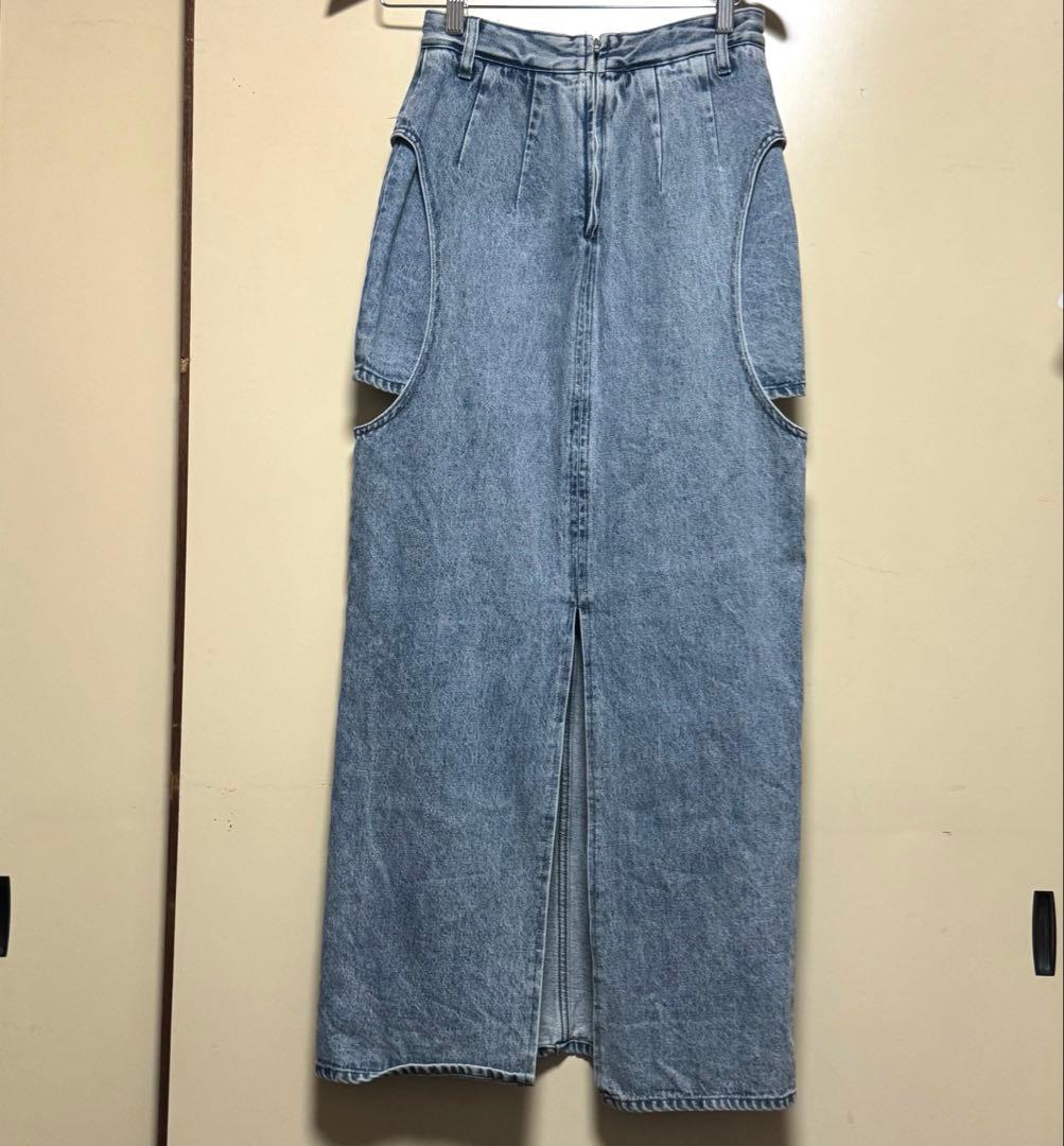 スカート CLANE CIRCLE CUT LAYERED DENIM SKIRT 0