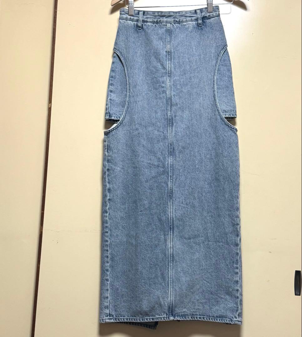 スカート CLANE CIRCLE CUT LAYERED DENIM SKIRT 0