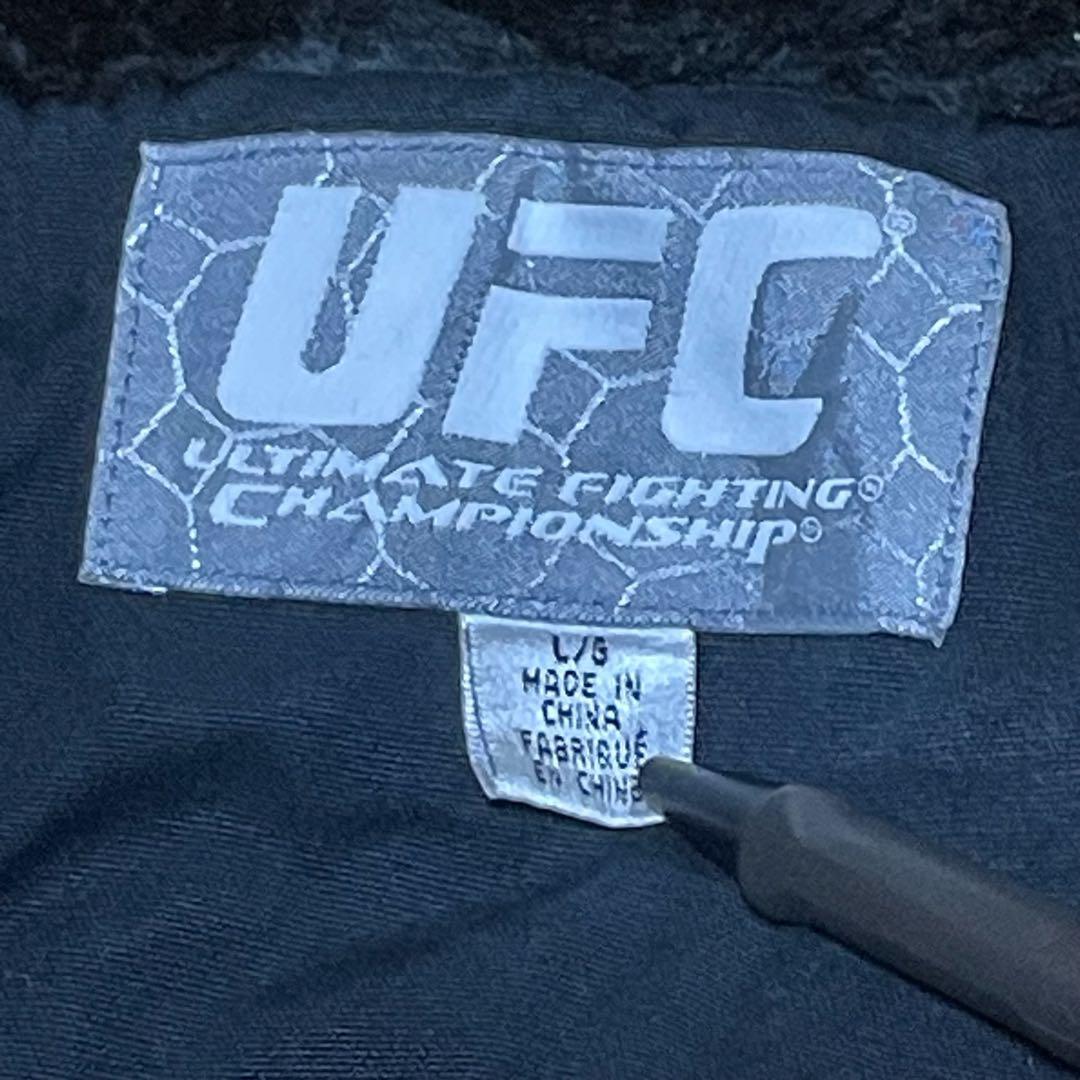 USA古着UFC公式ボンバージャケット総合格闘技希少裏地ボア雰囲気良ブラックL