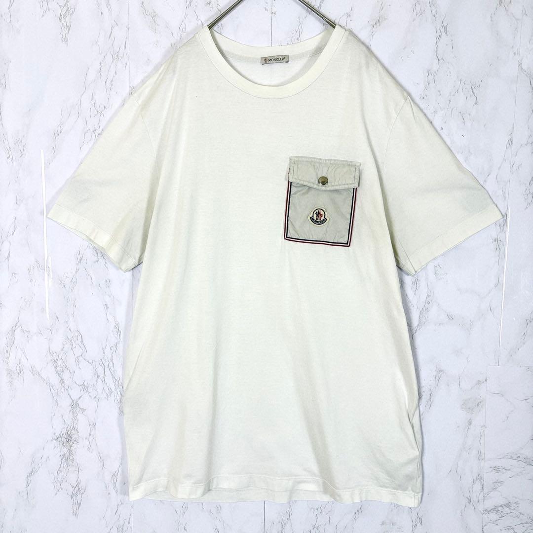 【大人気デザイン/XL】モンクレール　ナイロンポケット　異素材切り替え　tシャツ
