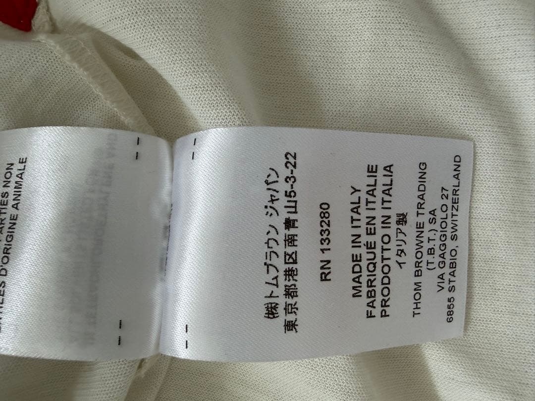 THOM BROWNE トムブラウン半袖ポロシャツ　白　新品