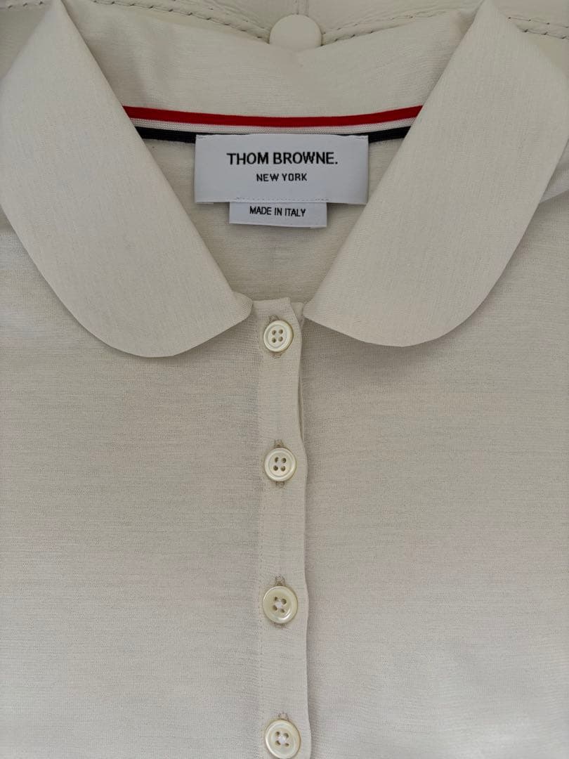 THOM BROWNE トムブラウン半袖ポロシャツ　白　新品
