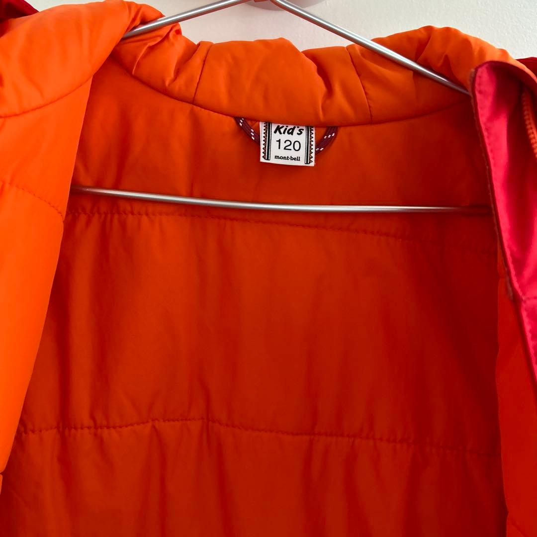 mont-bell、モンベル、スノーウエア、size120、赤×白