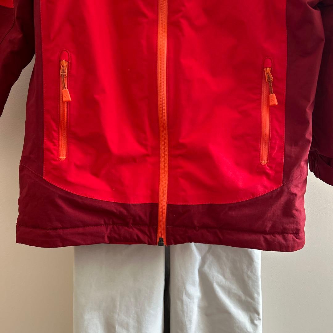 mont-bell、モンベル、スノーウエア、size120、赤×白