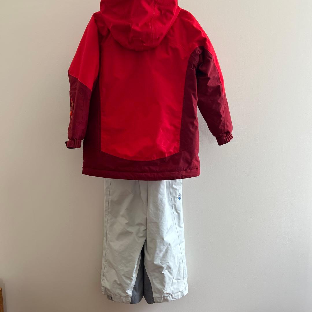 mont-bell、モンベル、スノーウエア、size120、赤×白