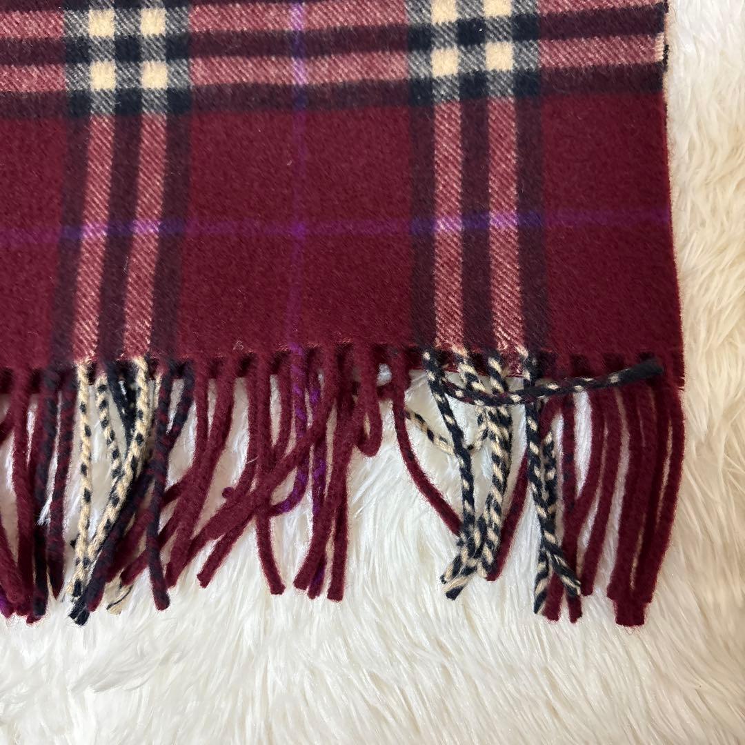 HelenaBURBERRY LONDON カシミヤマフラー 赤チェック