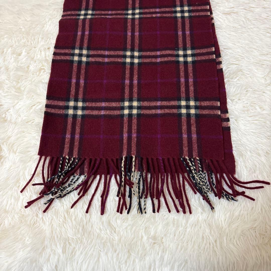 HelenaBURBERRY LONDON カシミヤマフラー 赤チェック