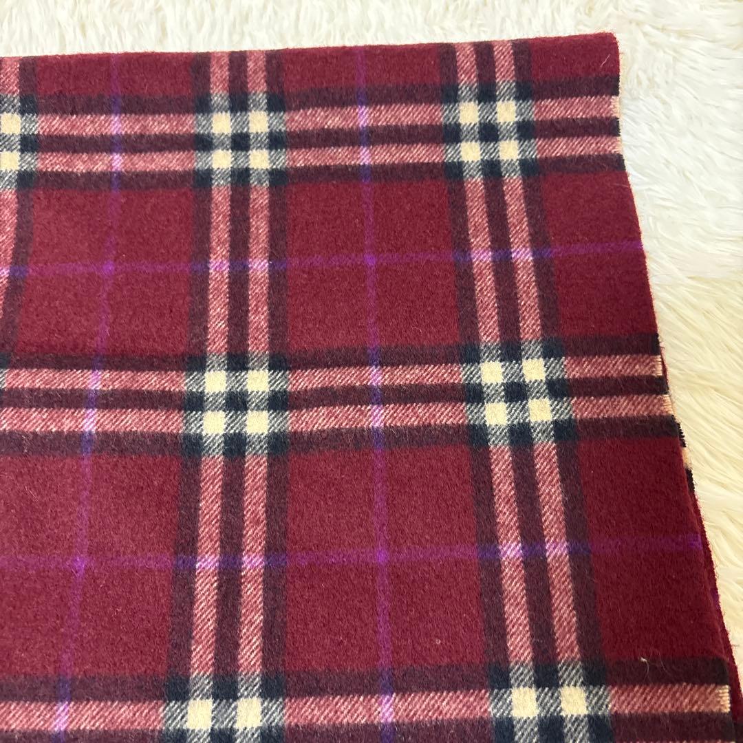 HelenaBURBERRY LONDON カシミヤマフラー 赤チェック