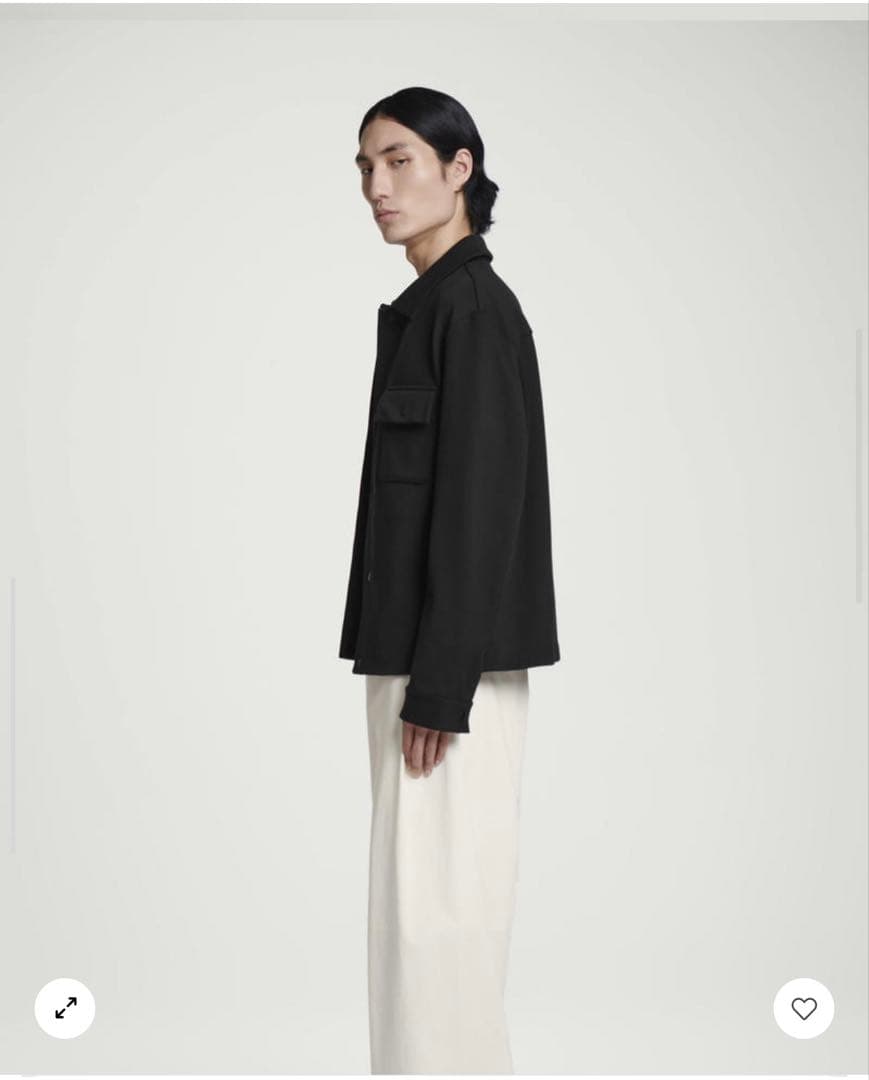 COS JERSEY-TWILL SHIRT JACKET ブラック XL
