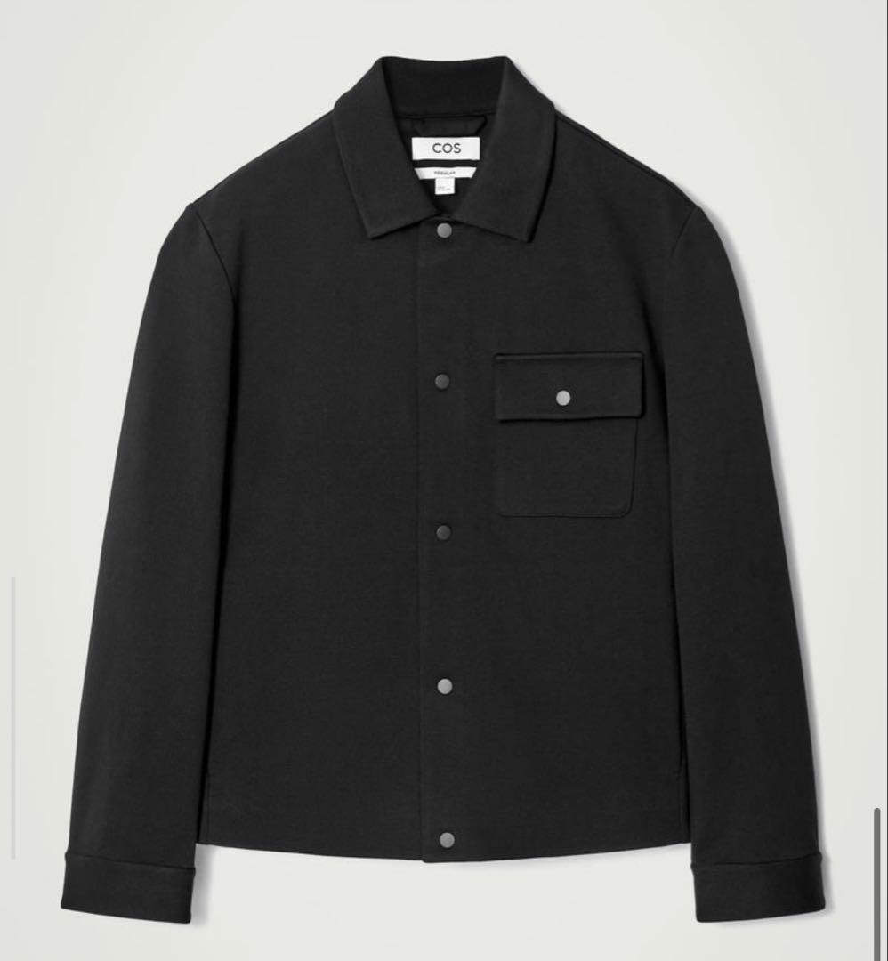 COS JERSEY-TWILL SHIRT JACKET ブラック XL