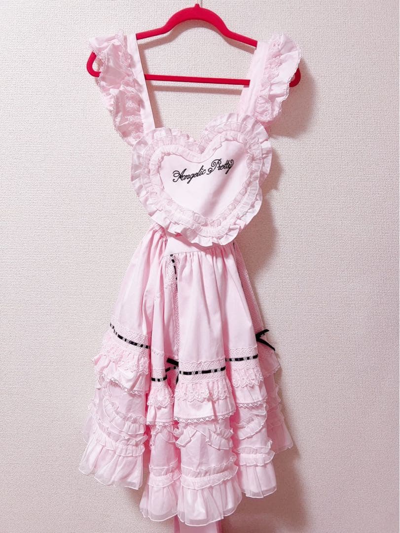 Angelic Pretty Heart胸あて付きスカート ジャンパースカート