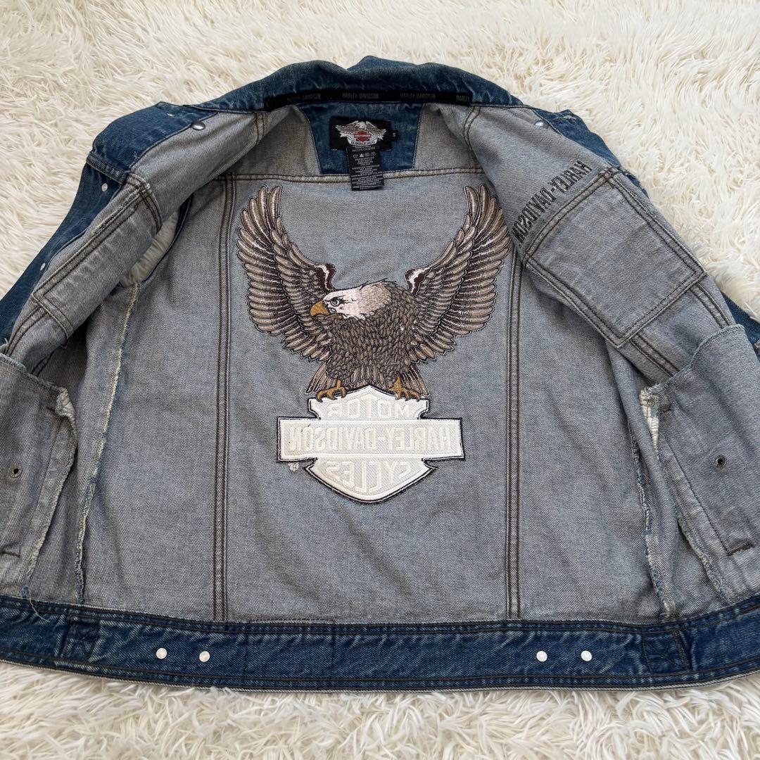HARLEY DAVIDSON ハーレーダビッドソン デニムベスト イーグルロゴ