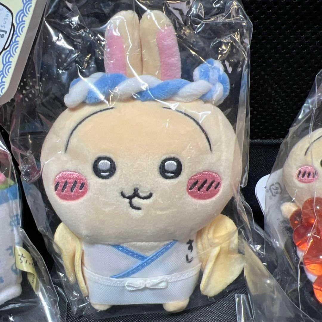 ちいかわ寿司　マスコット　3 点セット　お茶　いくら　ぬいぐるみ　うさぎ