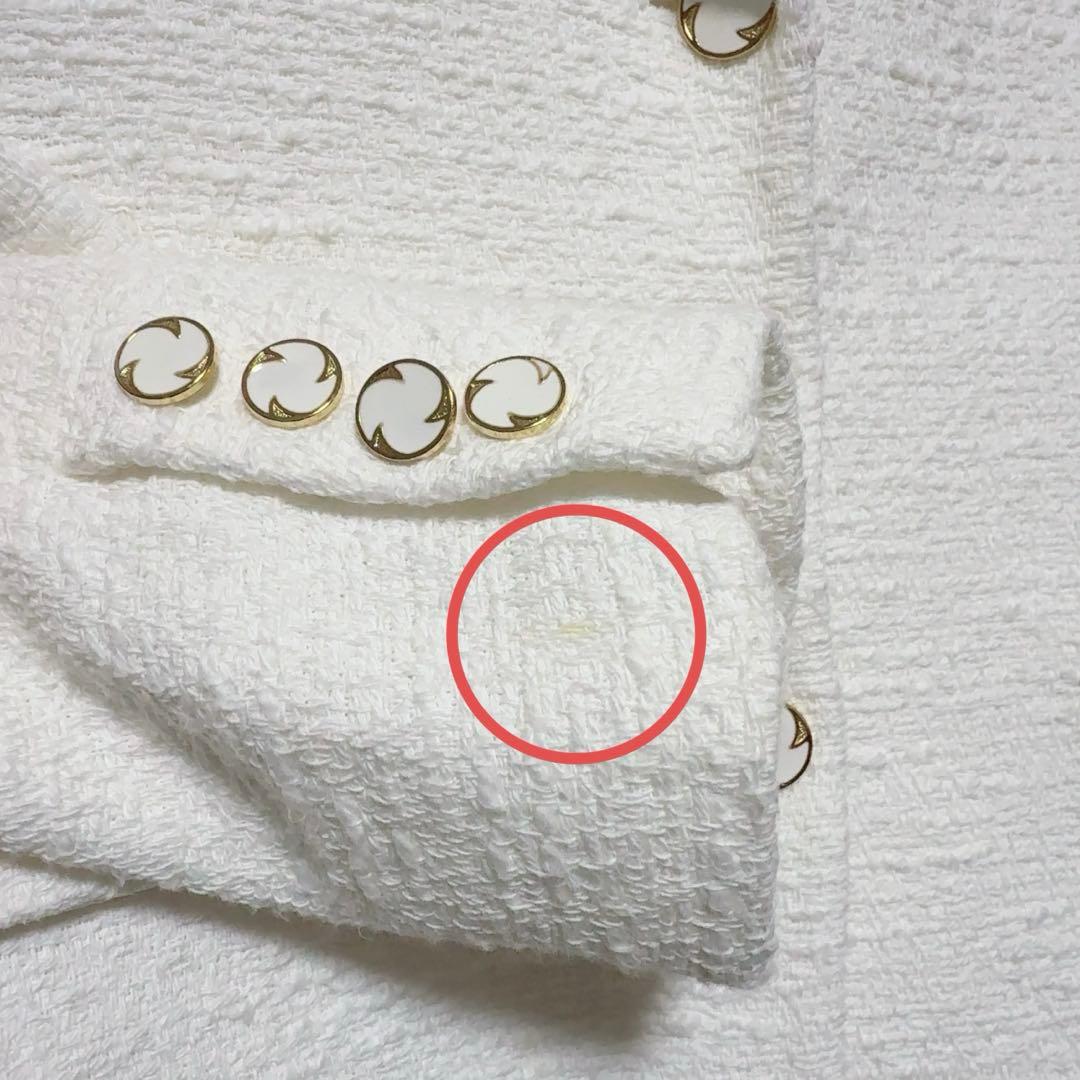 ZARA　ホワイトテクスチャー　テーラードジャケット