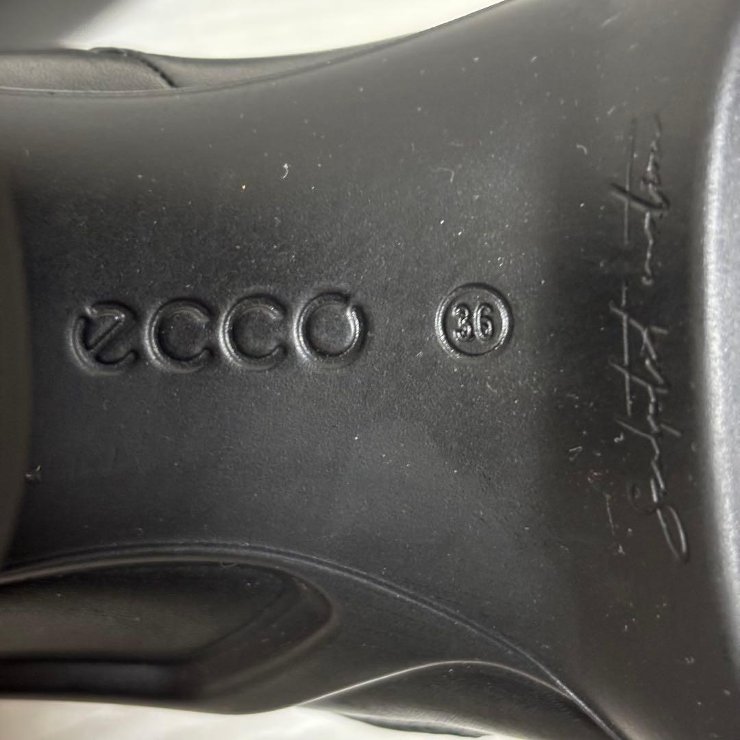 【試着のみ】ecco ショートブーツ ブラック レザー チャンキー 36