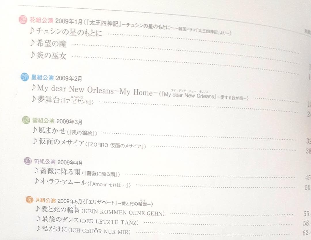 宝塚歌劇主題歌楽譜集  2009   ピアノ弾き語り スコア  絶版♪