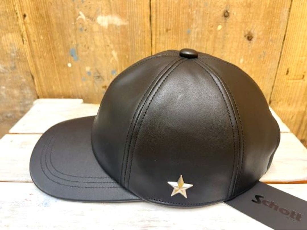 Schott ショット ワンスター レザーキャップ BK/日本製