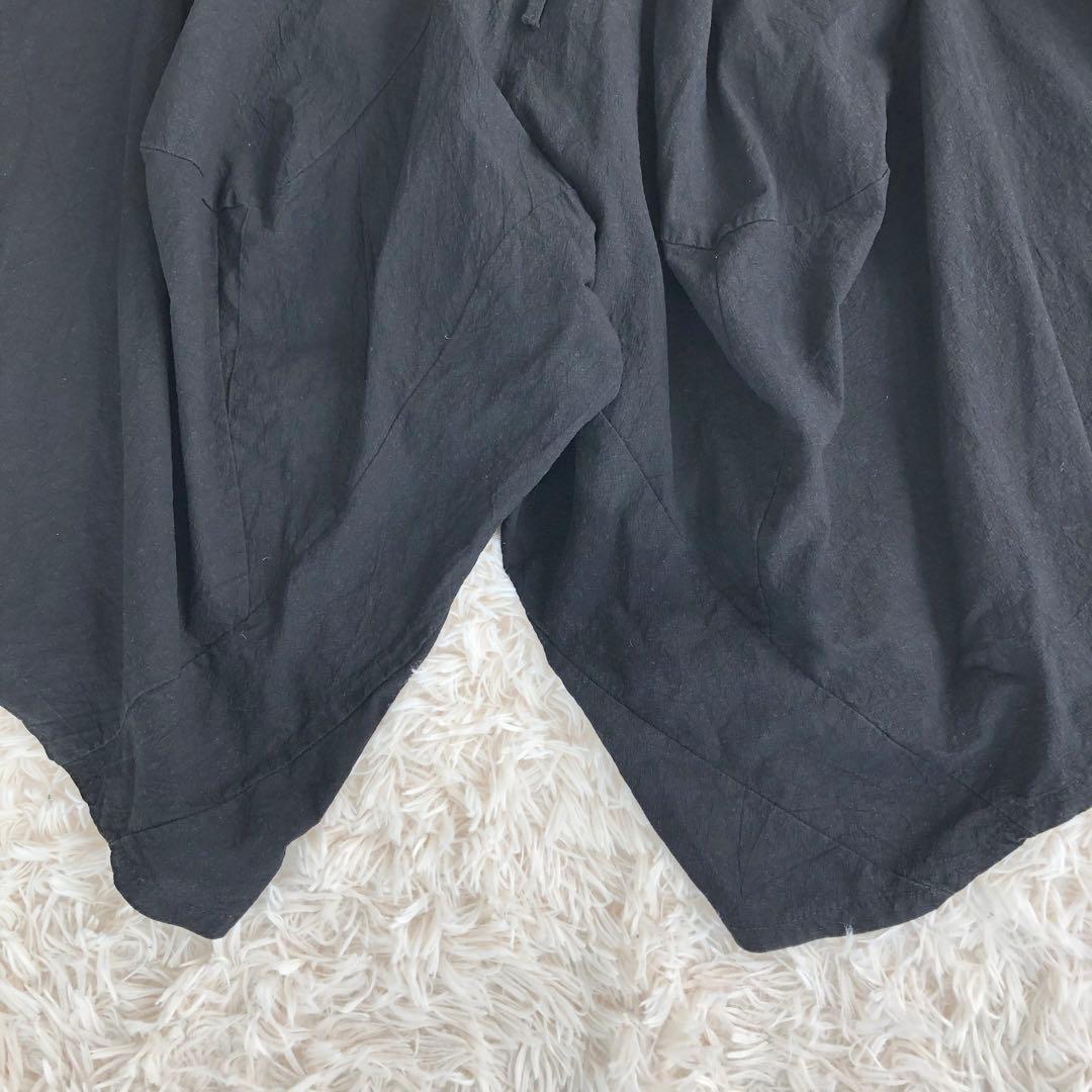 ブランド不明　サルエルパンツ　ブラック黒　バルーンパンツ　サーカスパンツ