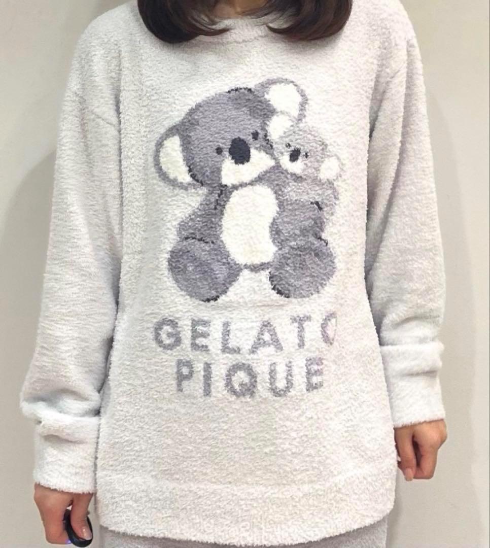 新品 ジェラートピケ アニマルジャガードプルオーバー&ロングパンツセット コアラ