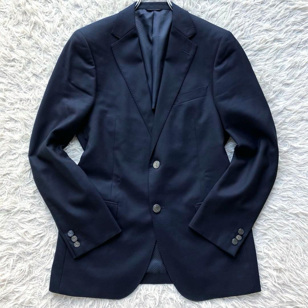 【現行 美品 L】ヒロココシノオム　紺ブレ　銀ボタン　ウール　高級ライン