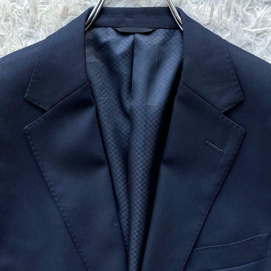 【現行 美品 L】ヒロココシノオム　紺ブレ　銀ボタン　ウール　高級ライン