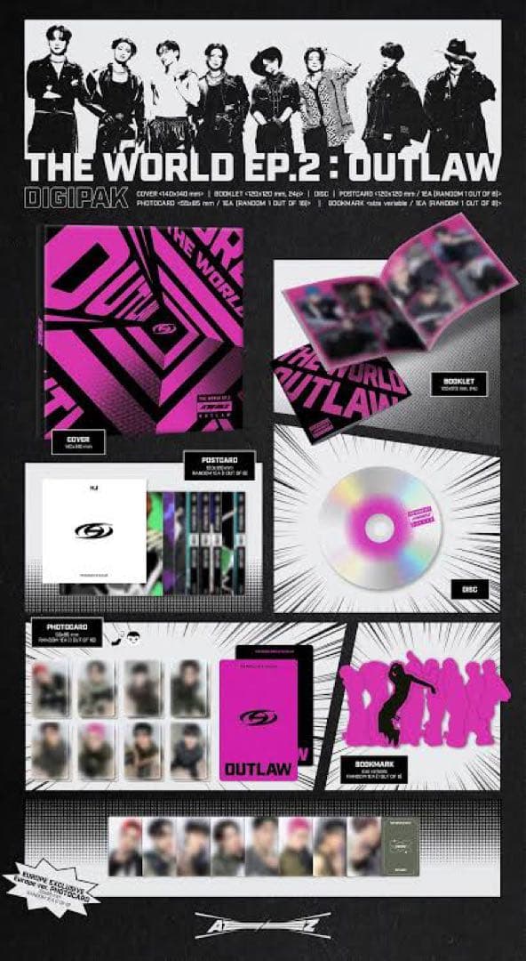 レア ateez OUTLAW UK Digipak ホンジュン　CD、トレカ