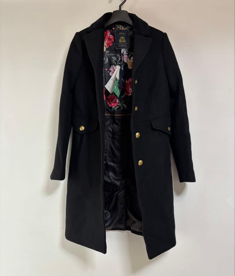 【未使用】JOULES ジュール ベルベット襟 ウールロングコート 定価5,6万