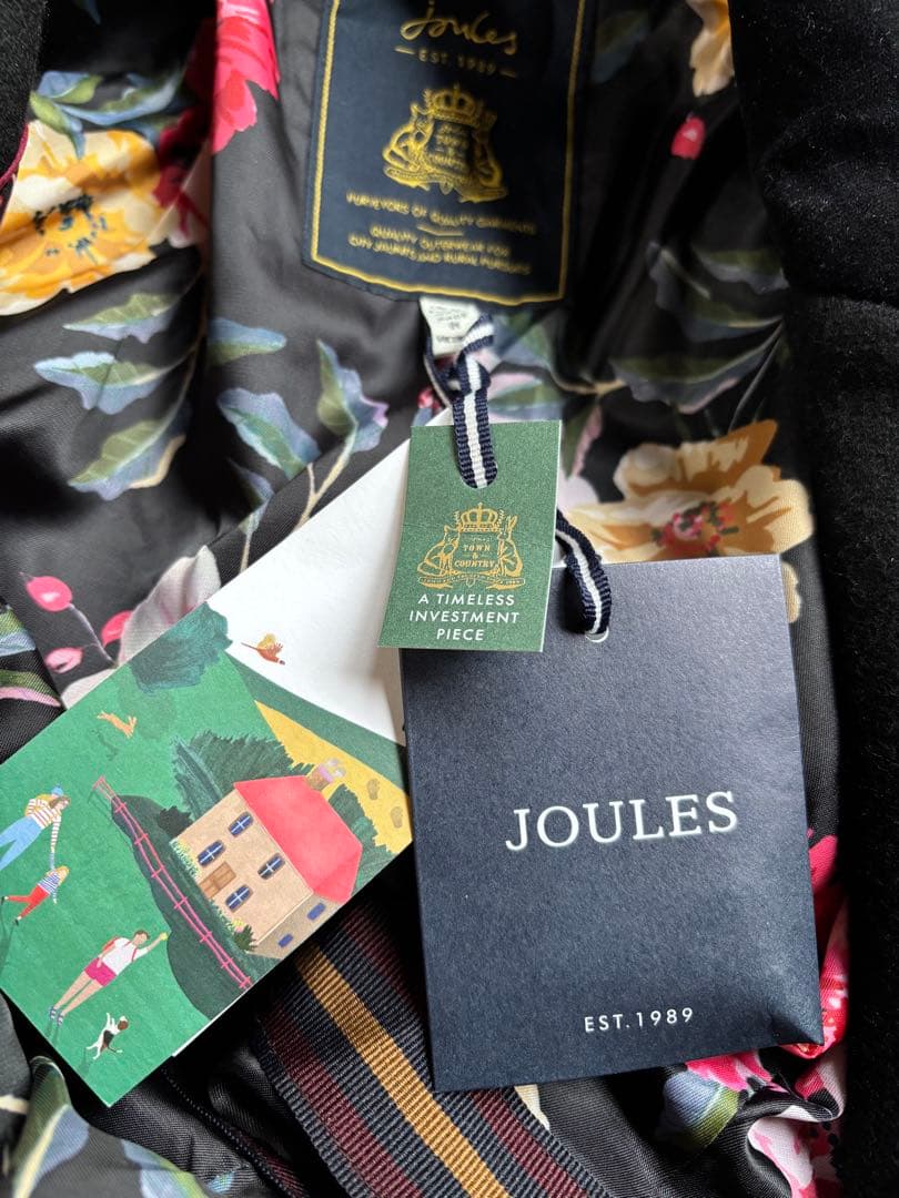 【未使用】JOULES ジュール ベルベット襟 ウールロングコート 定価5,6万