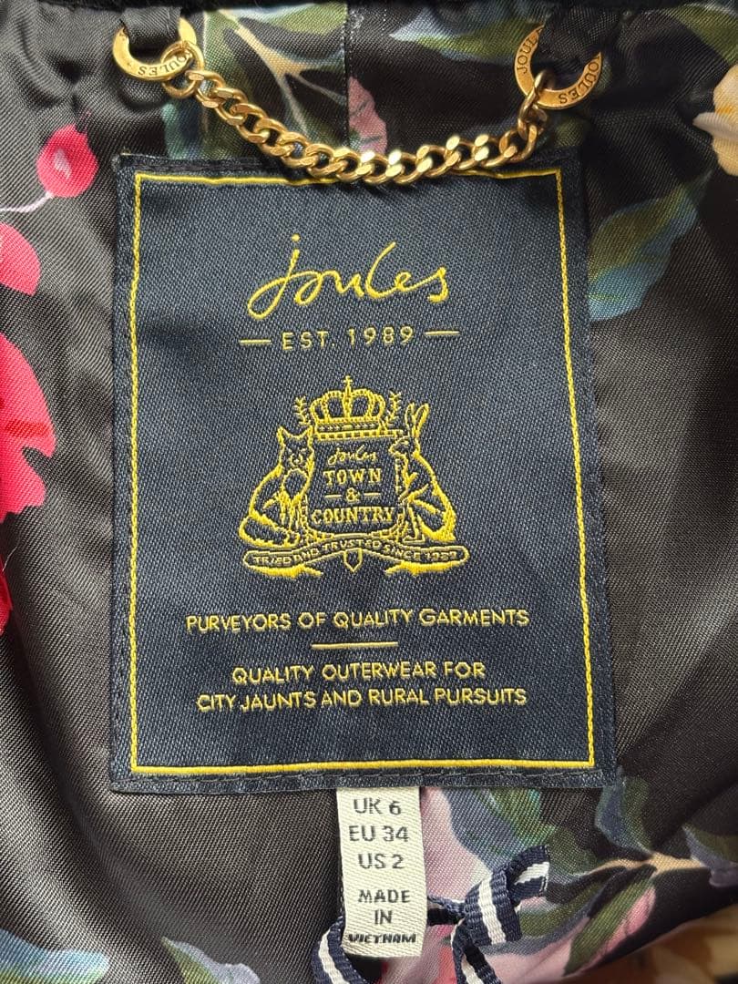 【未使用】JOULES ジュール ベルベット襟 ウールロングコート 定価5,6万
