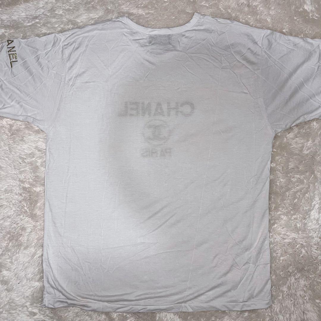 【超希少】 CHANEL Tシャツ 90's 刺繍　ココマーク　金ロゴ