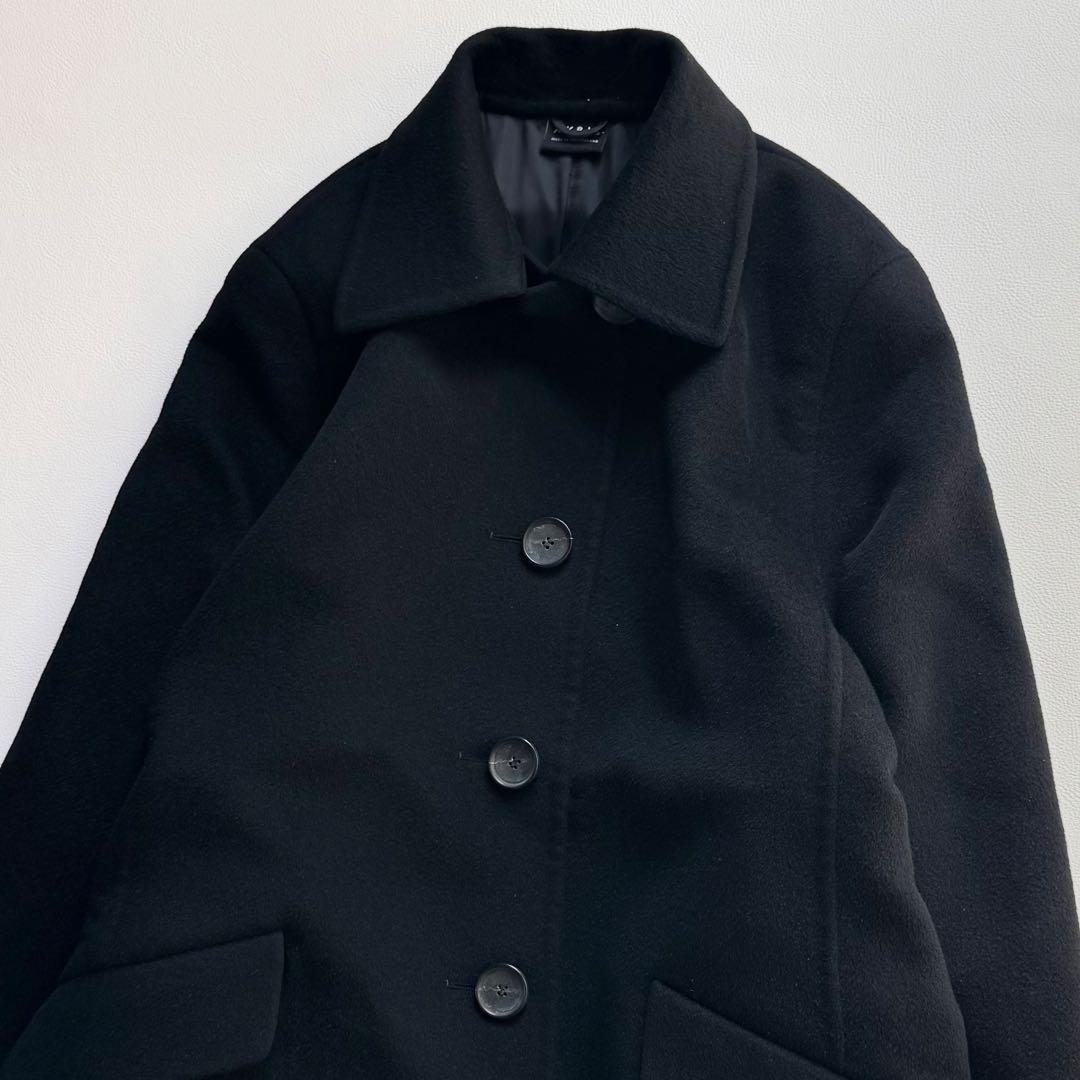 美品 AKRIS ロングコート カシミヤ アンゴラブレンド 着丈114㎝ 黒