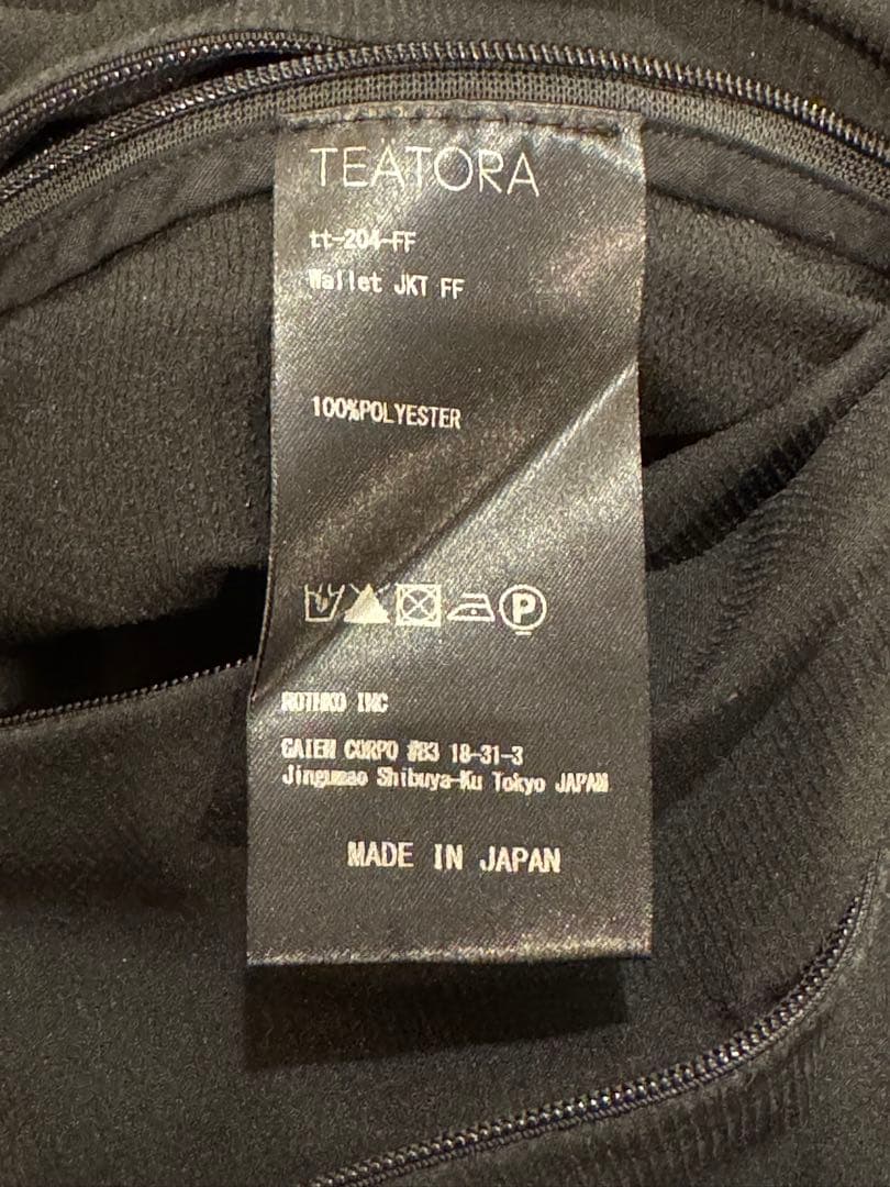 TEATORA Wallet JKT FF SOLOTEX ジャケット 黒 2