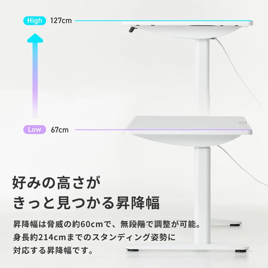 3/8まで値下げ【Pixio】PXDS1200EWH 電動昇降ゲーミングデスク