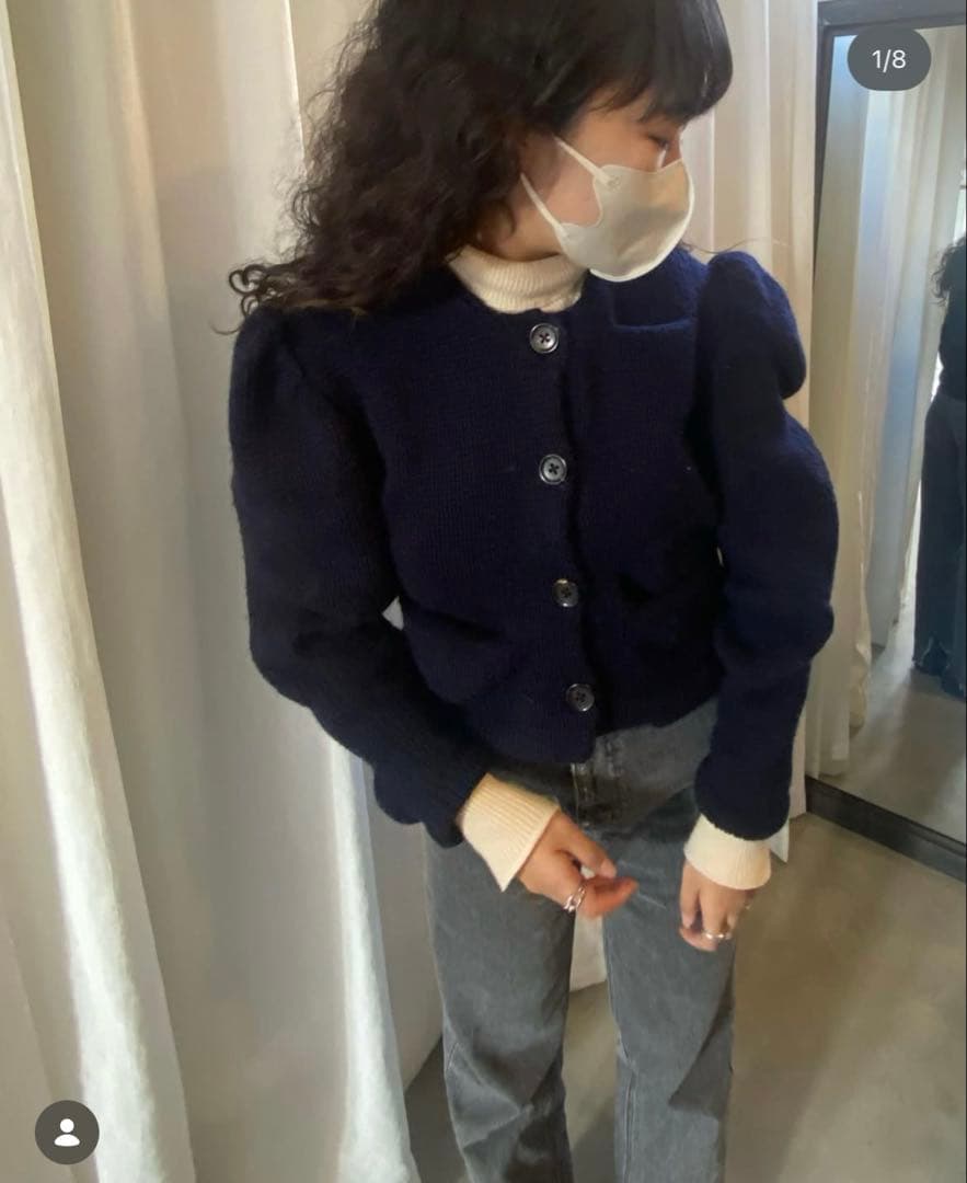 pillings ピリングス カーディガン ネイビー 紺 ウール ショート