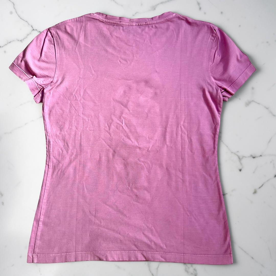 【希少・イタリア製】イヴ・サンローラン ロゴTシャツ ピンク YSL