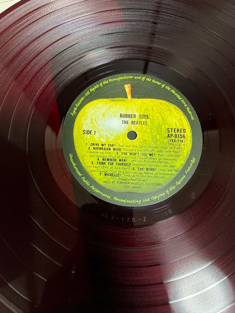 アップル赤盤 ビートルズ 「ラバー・ソウル」帯付　LPレコード　beatles