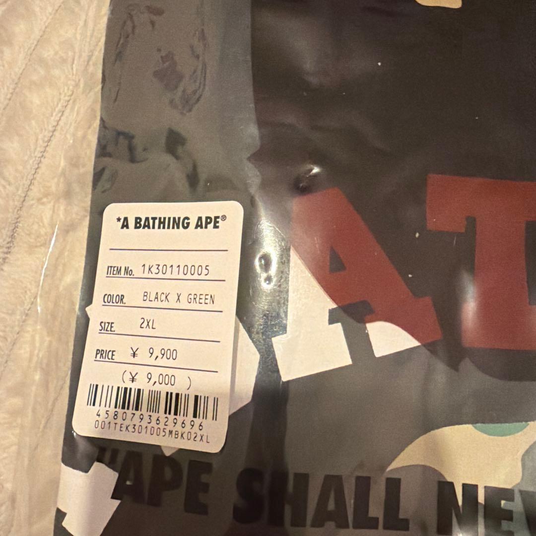 A BATHING APE ブラック×グリーン Tシャツ 2XL