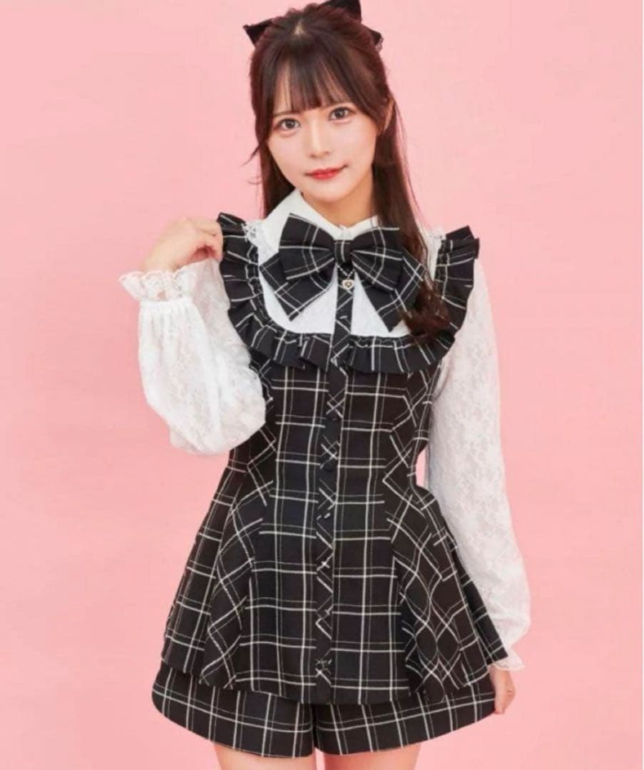 シークレットハニーレース袖フリルヨークセットアップ