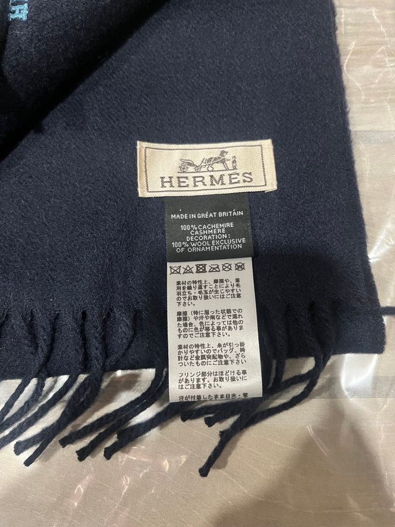 HERMÉS カシミヤマフラー　25×150