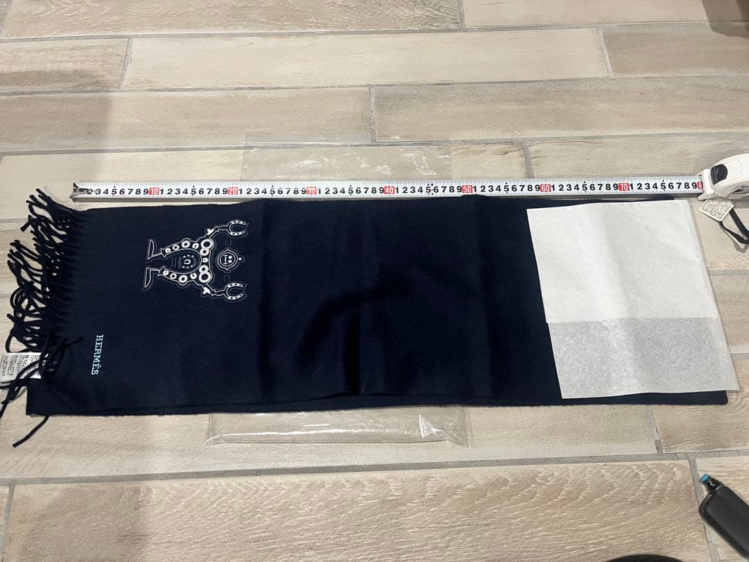HERMÉS カシミヤマフラー　25×150