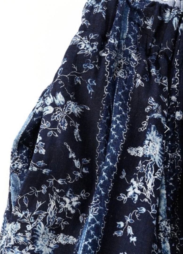 ひめこ★新品【45R 】二重織かごフラワー スカート インディゴ