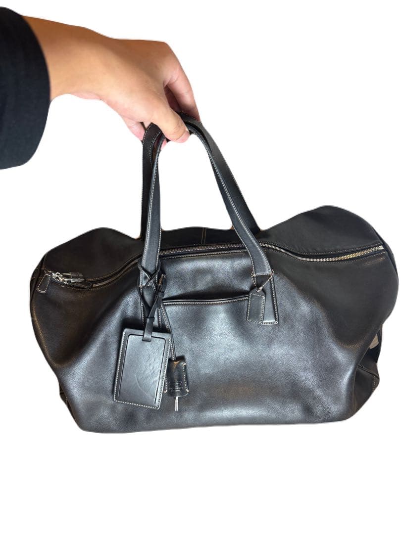 COACH オールレザー ボストンバッグ　2way ショルダー付き 黒　5402