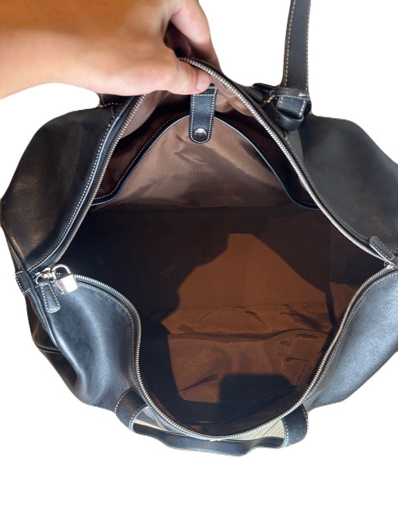 COACH オールレザー ボストンバッグ　2way ショルダー付き 黒　5402