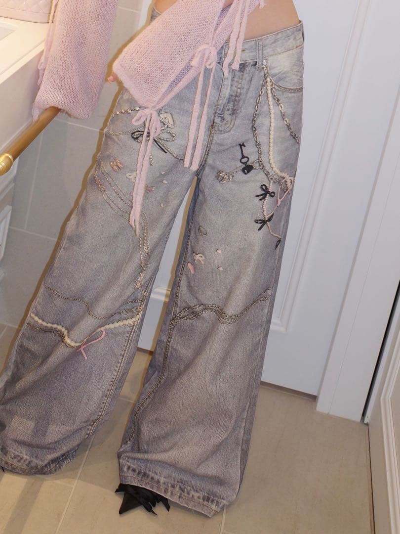 POMME d'amour toy print denim トイプリントデニム