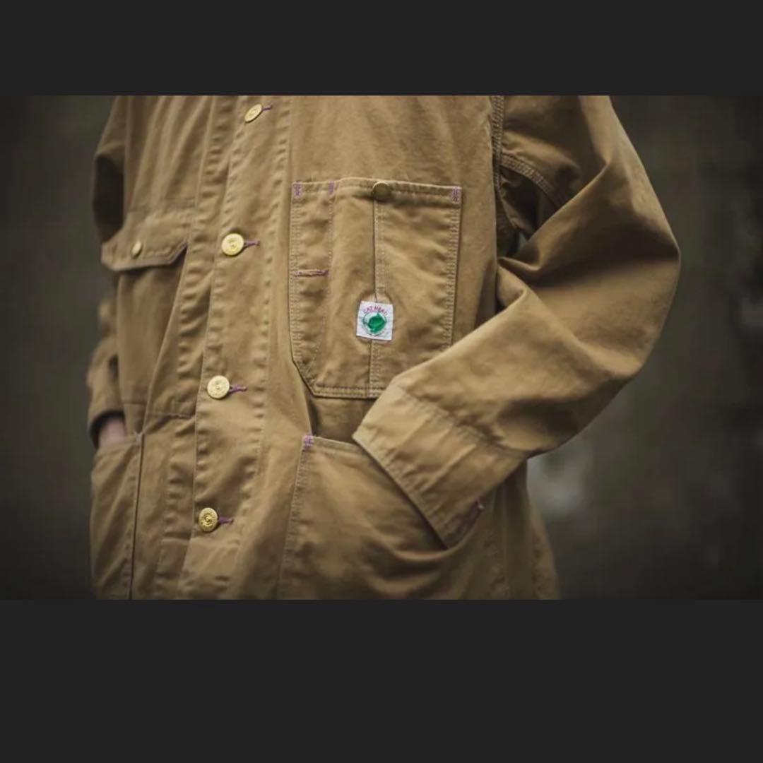 tcb jeans カバーオール カーキ　ドリルCat Head Jacket