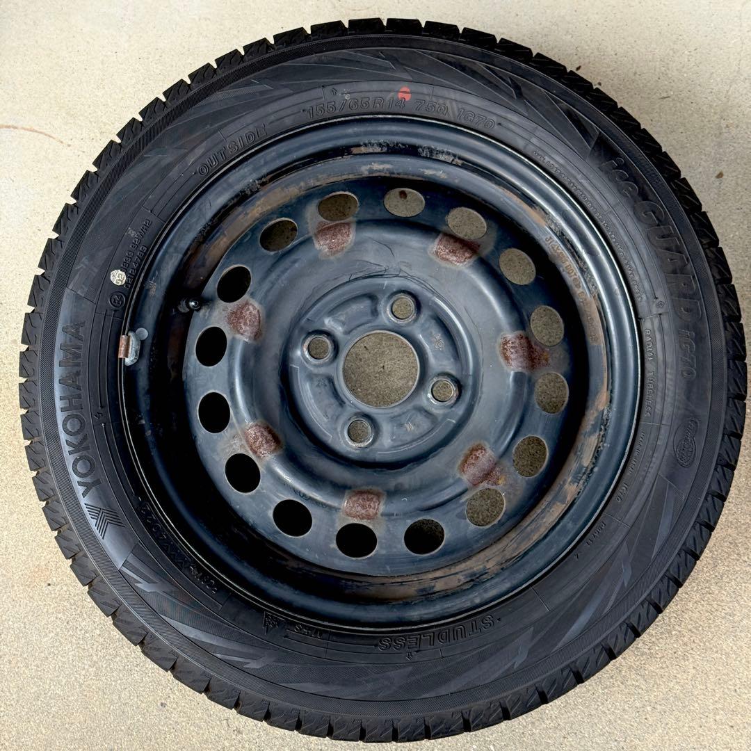 22年製 155/65R14 ヨコハマ アイスガード IG70スタッドレスタイヤ